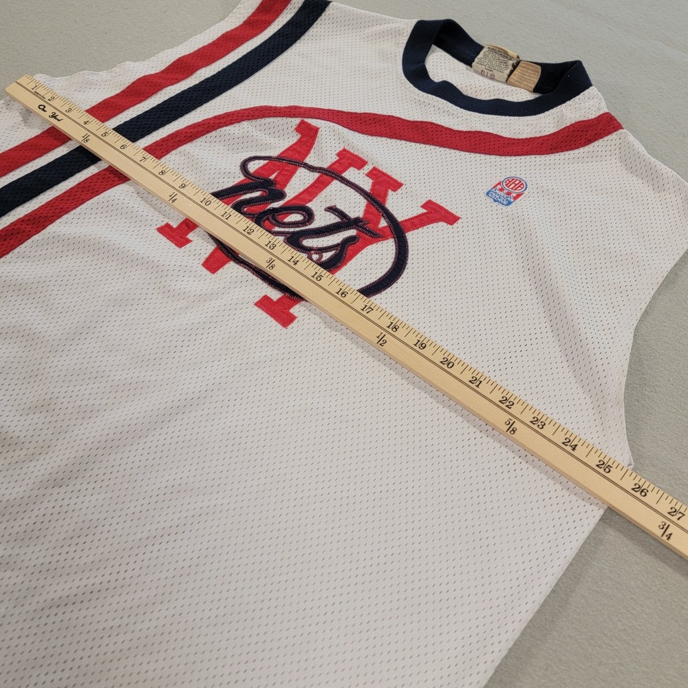Vintage FUBU Athletic NY Nets ABA‎ Hardwood Classics Mesh Jersey Men's XL White - Picture 8 of 12